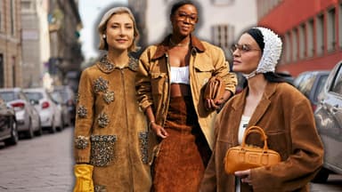 Drei Frauen in Suede Braun