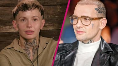 Edith Stehfest im Dschungelcamp, Eric Stehfest schaut mit Brille zur Seite