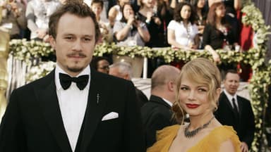 Heath Ledger und Michelle Williams posieren zusammen
