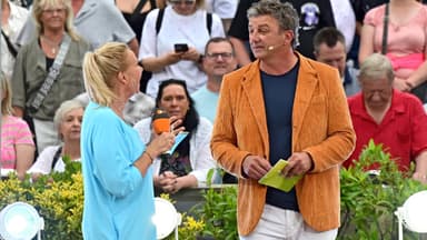 Hans Sigl im ZDF-Fernsehgarten mit Andrea Kiewel