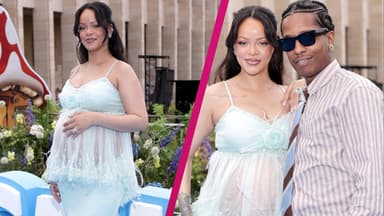 Rihanna mit Babybauch und A$AP Rocky bei der Premiere von "Die Schlümpfe" in Belgien
