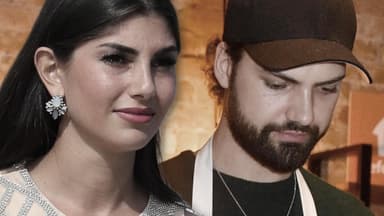 Yeliz Koc lächelt leicht, Jimi Blue Ochsenknecht guckt nach unten