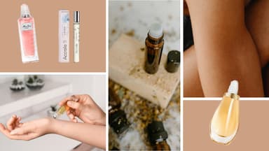 Verschiedene Parfum Roll-ons in einer Collage.