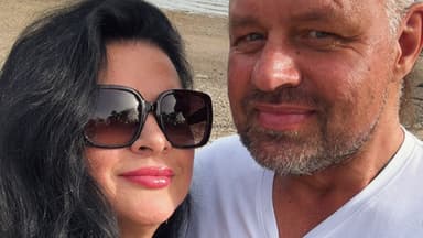 Iris Klein mit ihrem Freund Stefan am Strand
