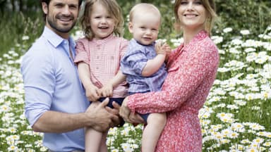 Carl Philip und Sofia von Schweden mit den Kindern Alexander und Gabriel