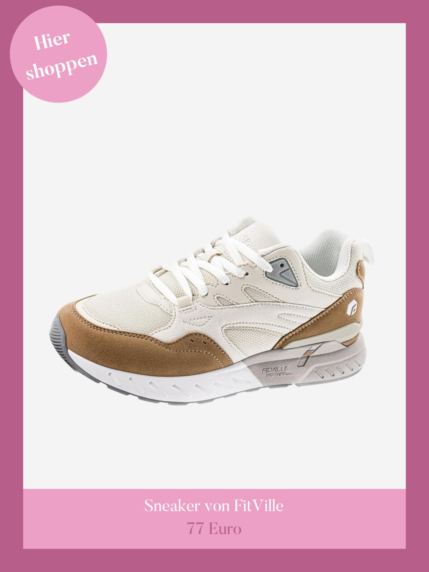 Weiß-Beige Sneaker von FitVille.