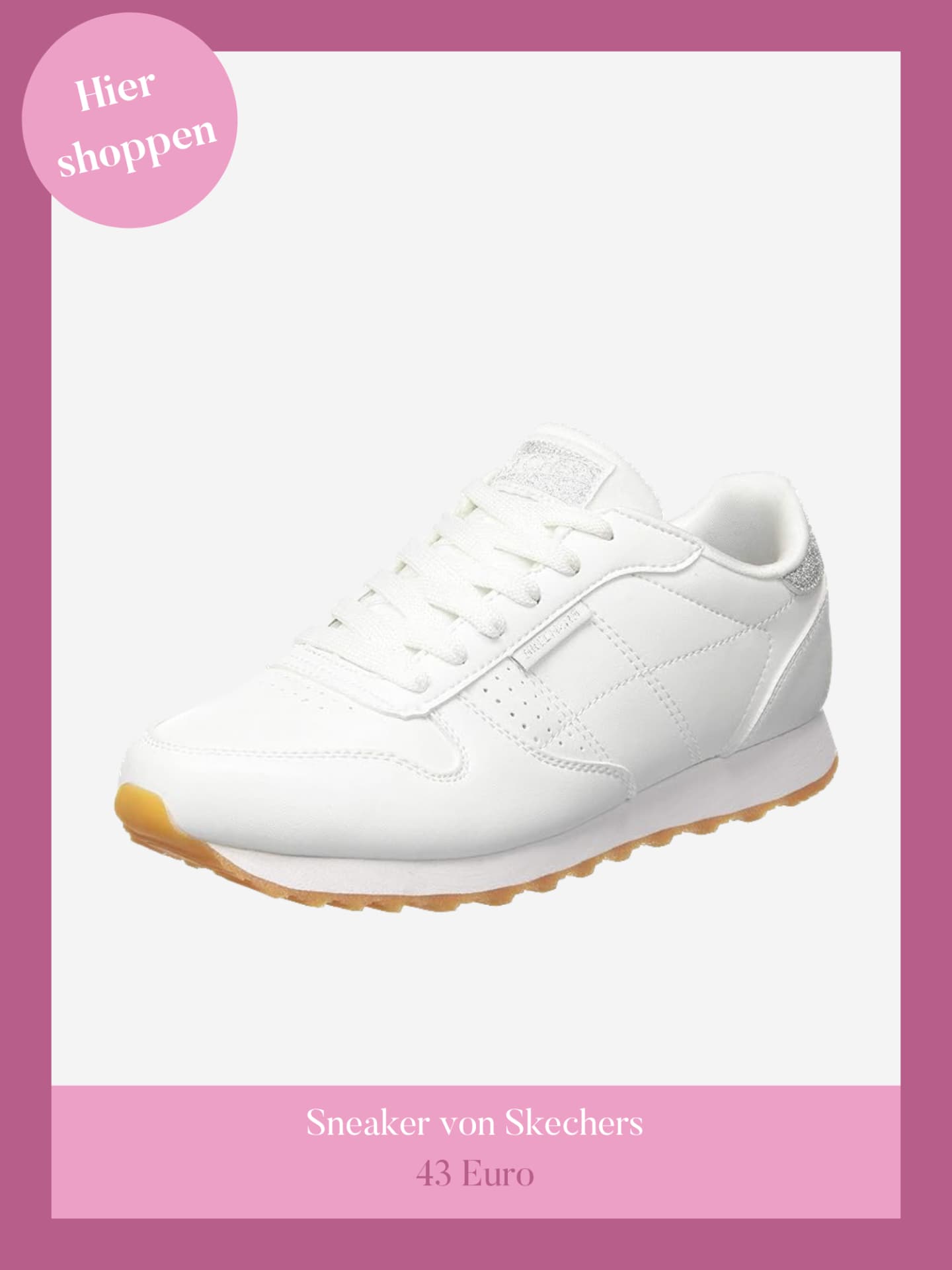 Weiße Sneakers von Skechers.