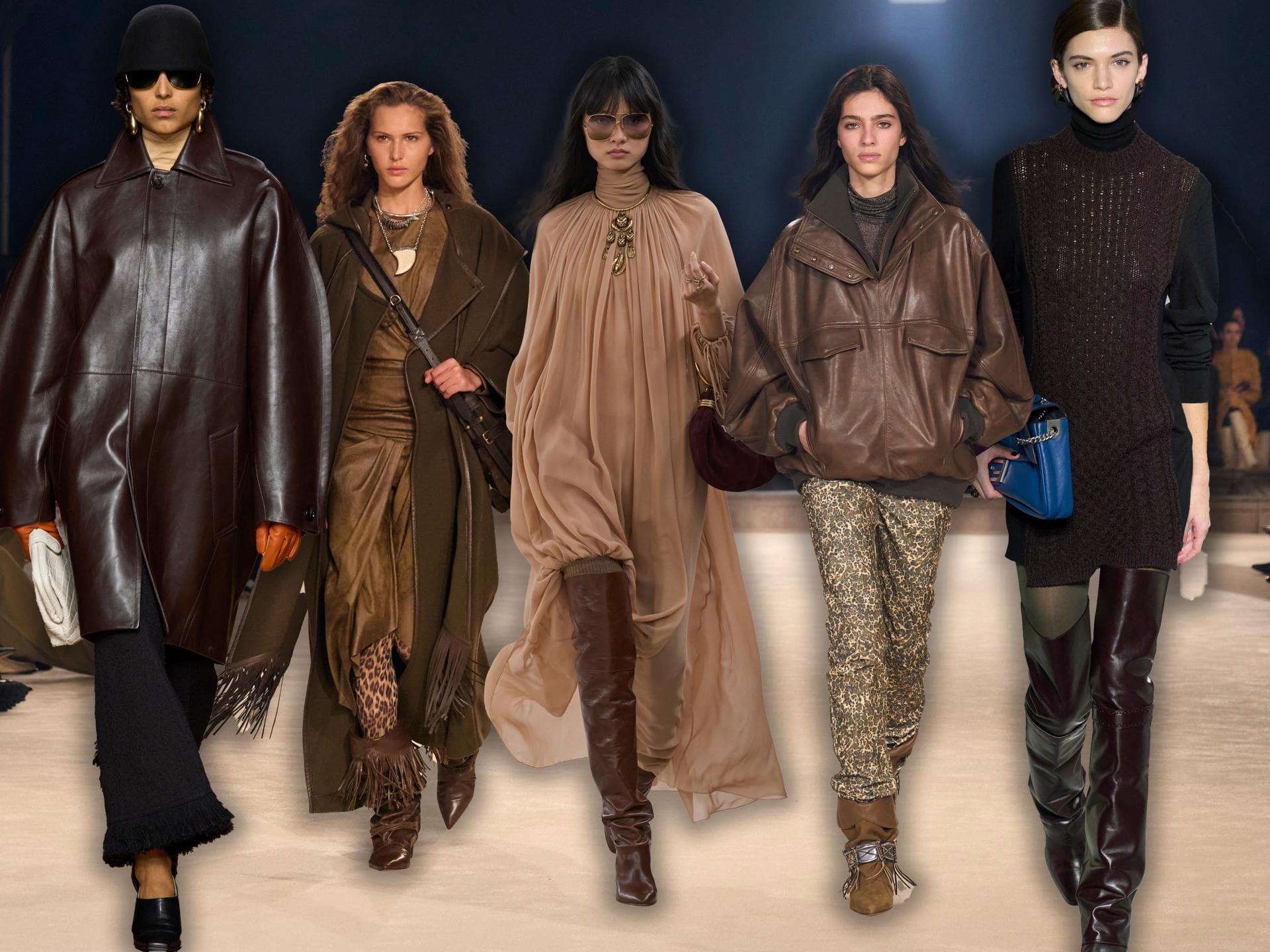 Statt Schwarz: Diese Farbe ist der größte Mode-Trend für die Festtage Looks in Braun