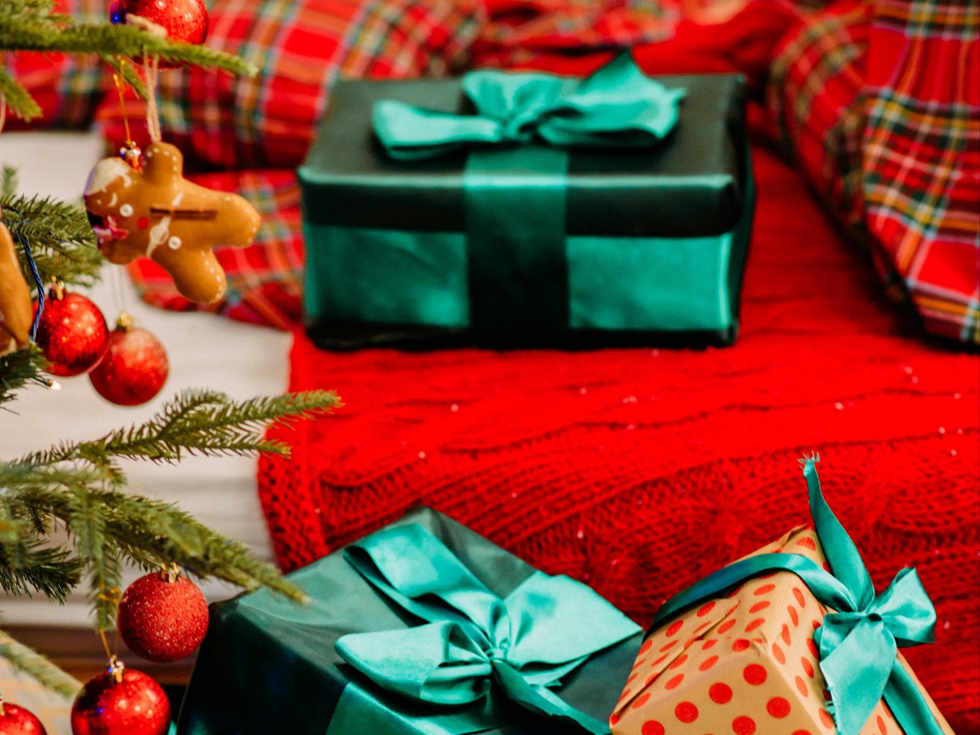 Geschenke für Weihnachten eingepackt