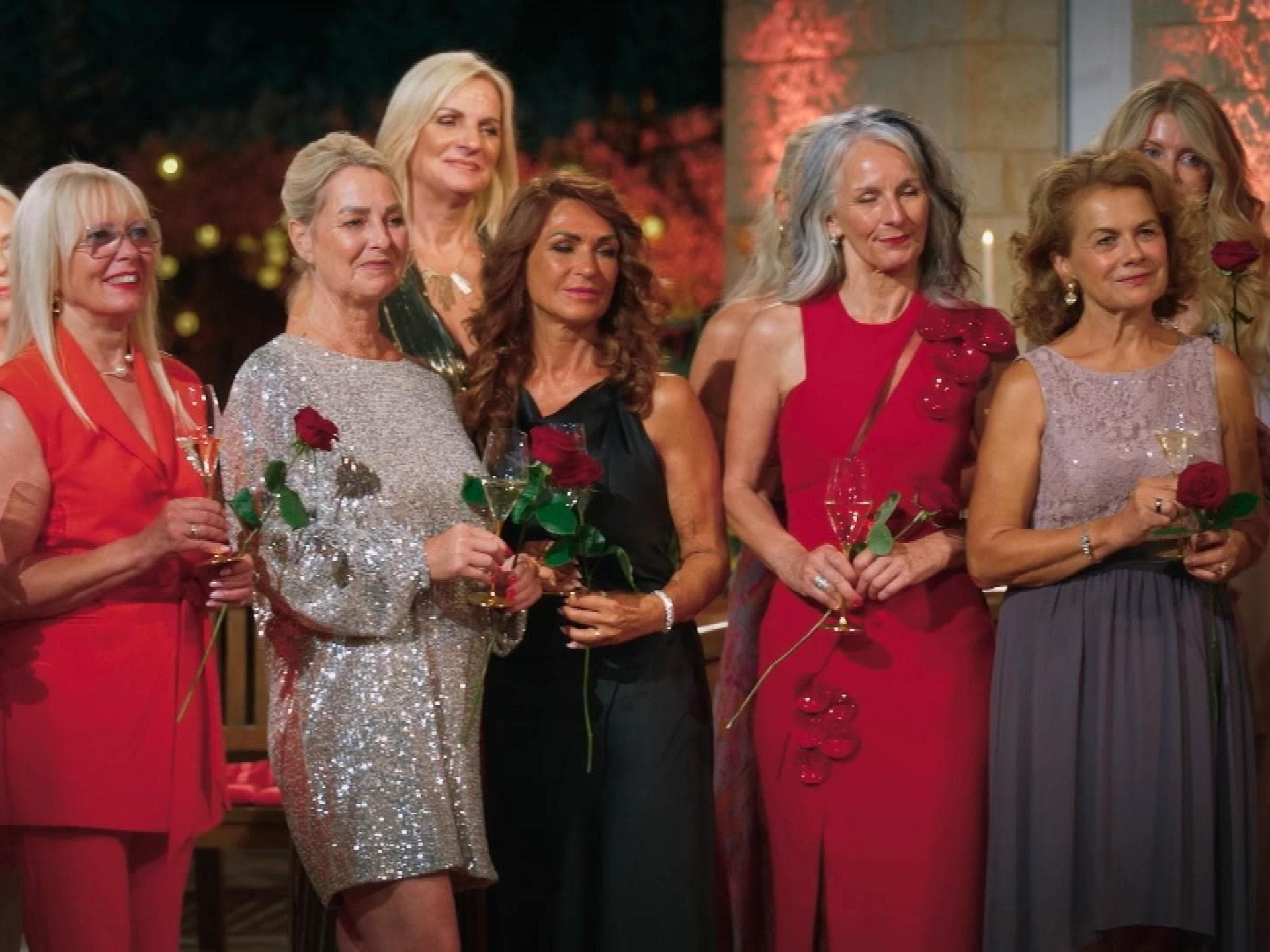 "Golden Bachelor":  Birgit T., Susanne, Christin, Astrid, Britta, Birgit L., Kerstin, Sabine Si. und Sylvia