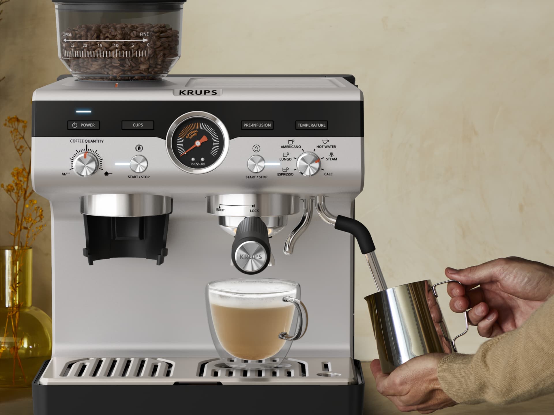 Die Siebträgermaschine Precision von Krups