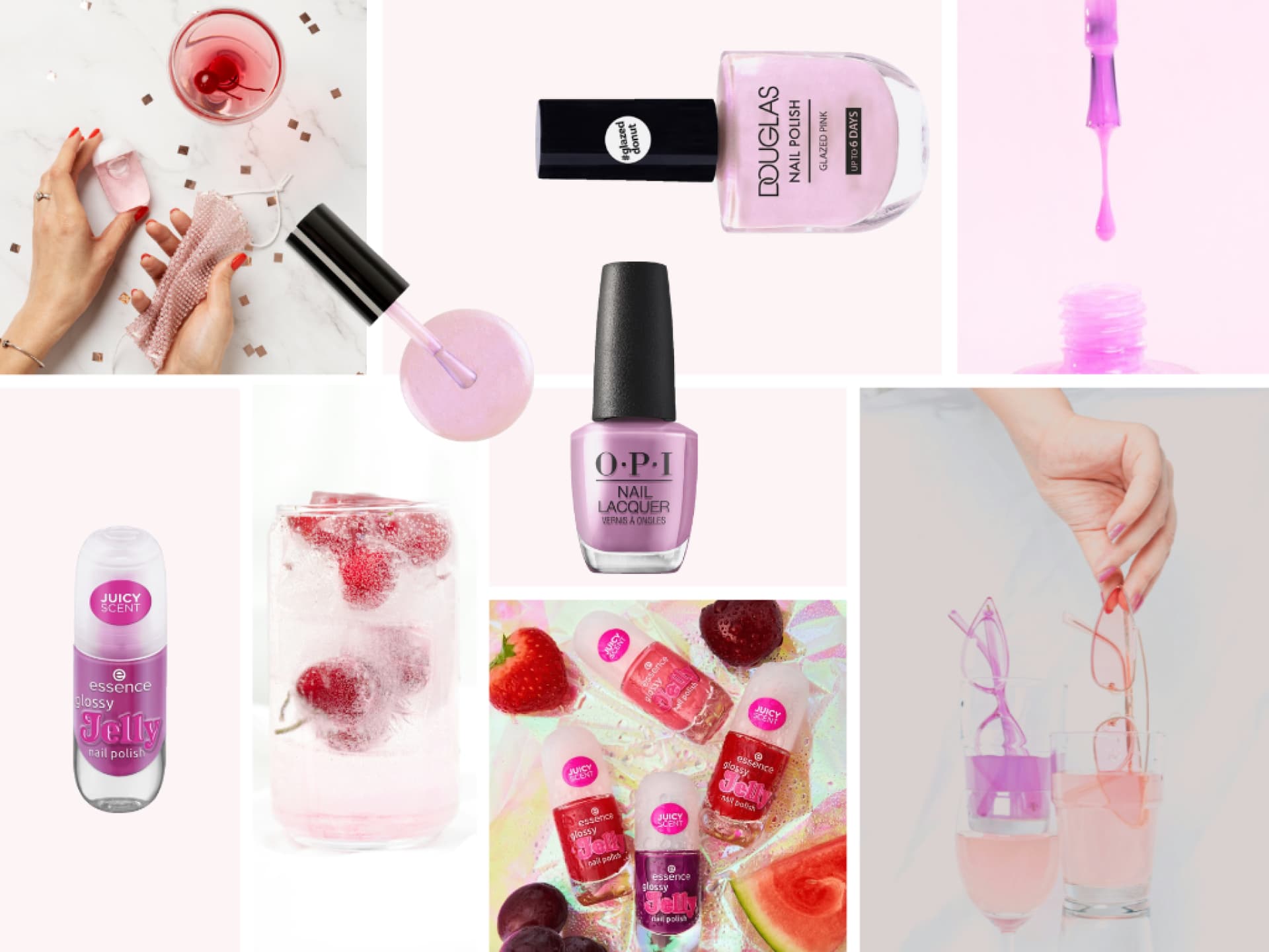 Infused Water Nails sind die angesagteste Sommer-Maniküre 2025. Infused Water Nails Collage