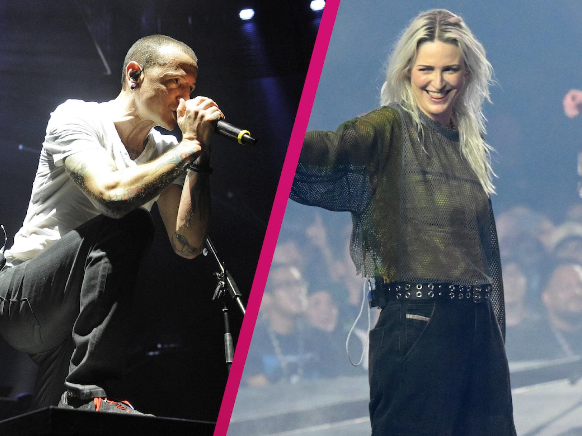 Collage Chester Bennington und Emily Armstrong
