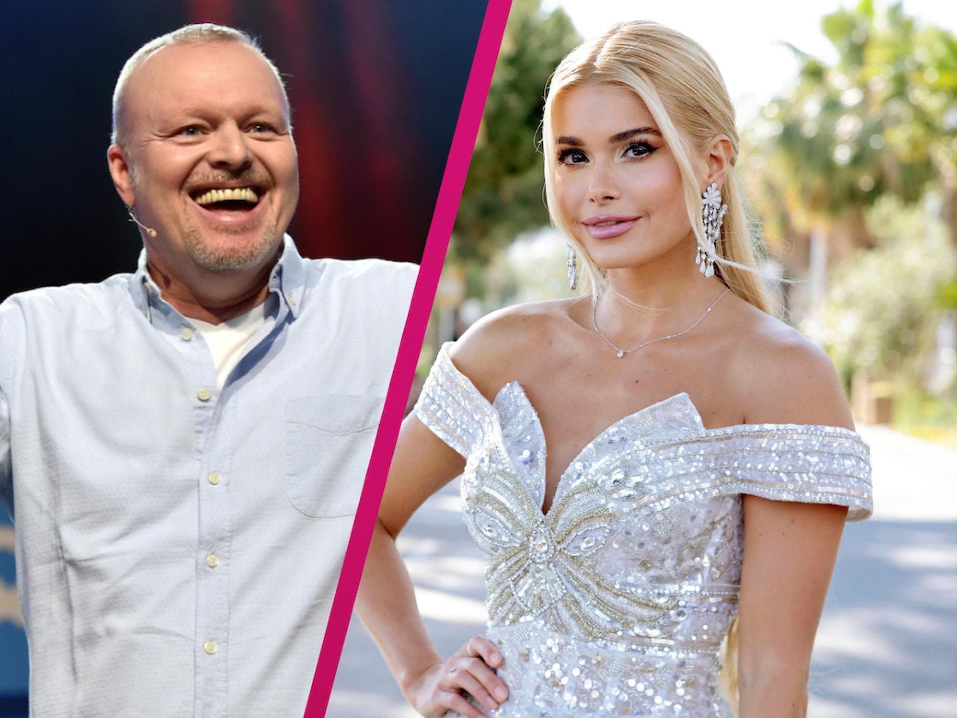 Collage Stefan Raab und Pamela Reif