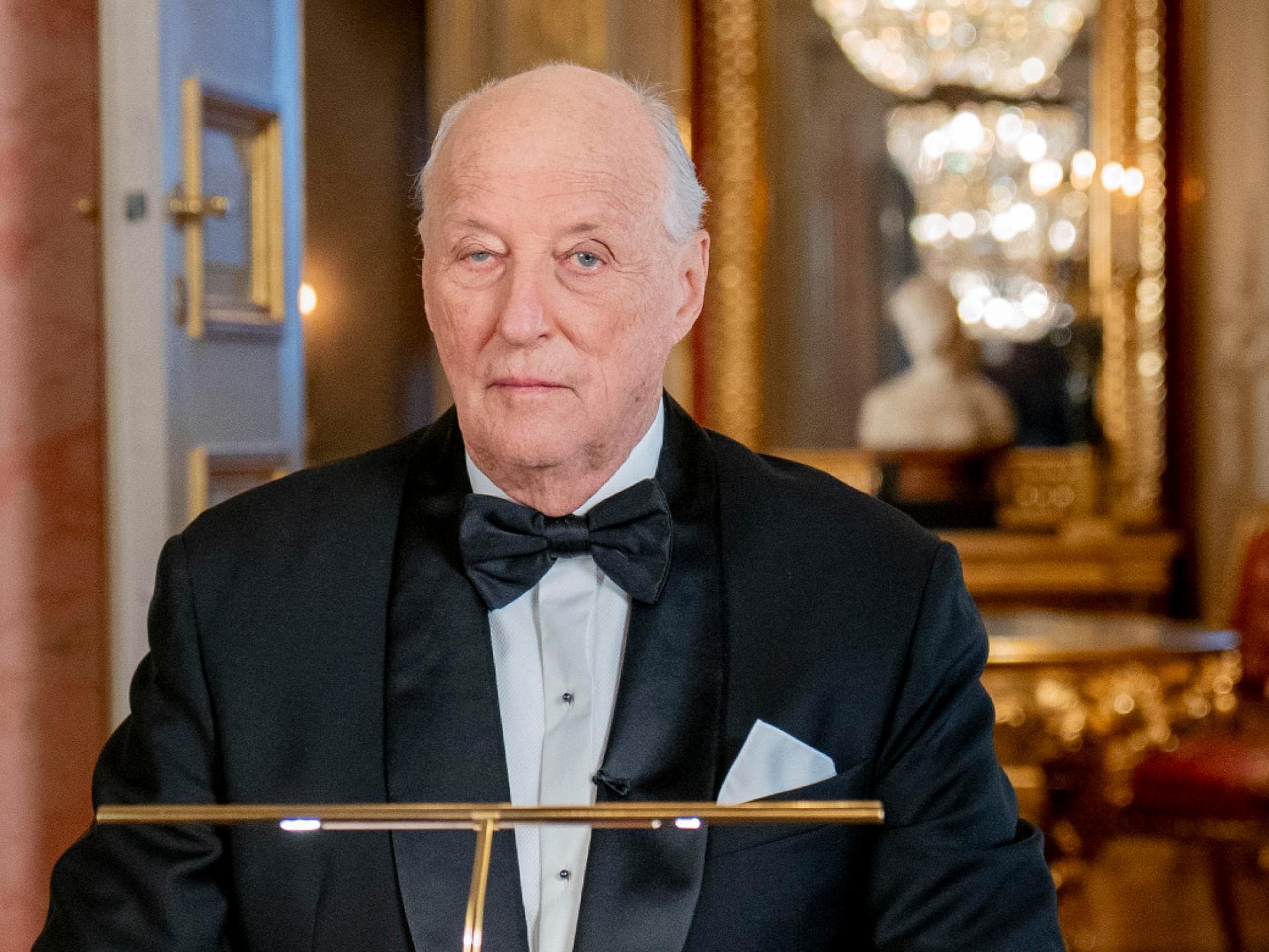 König Harald bei seiner Neujahrsansprache. 