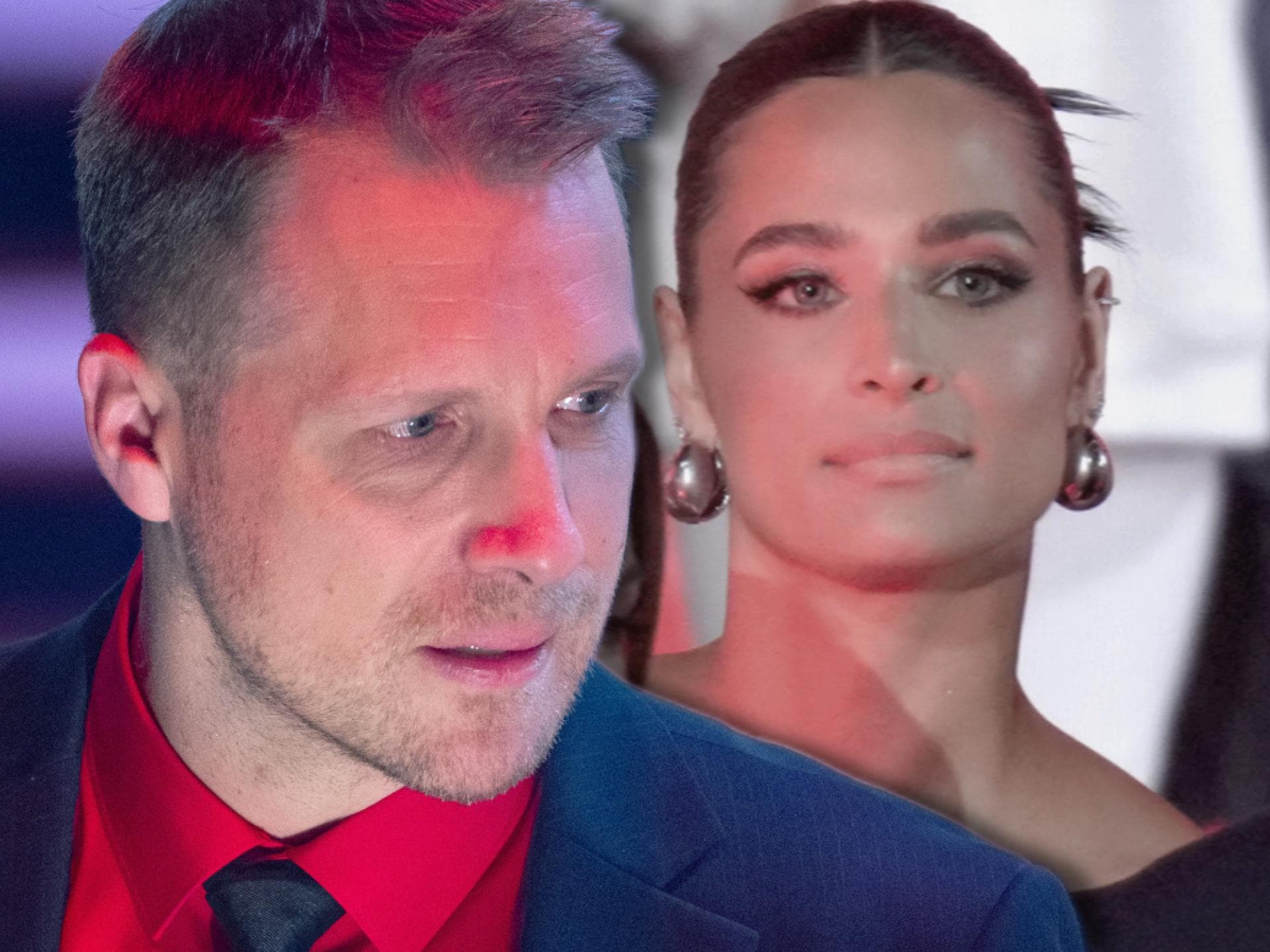 Oliver Pocher sieht fassungslos aus, Amira Pocher wirkt enttäuscht