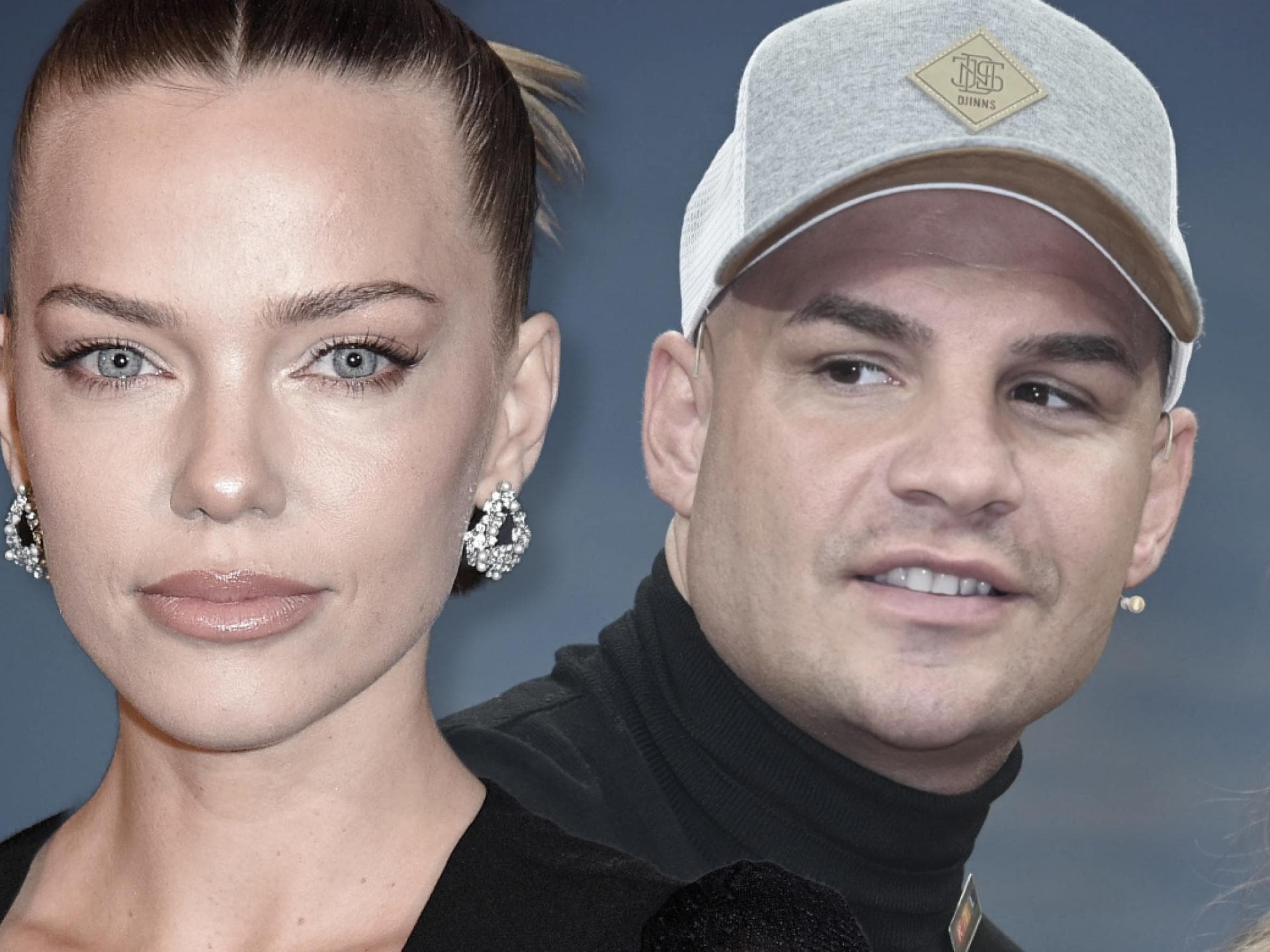 Laura Maria Rypa guckt ernst, Pietro Lombardi guckt mit Cap zur Seite